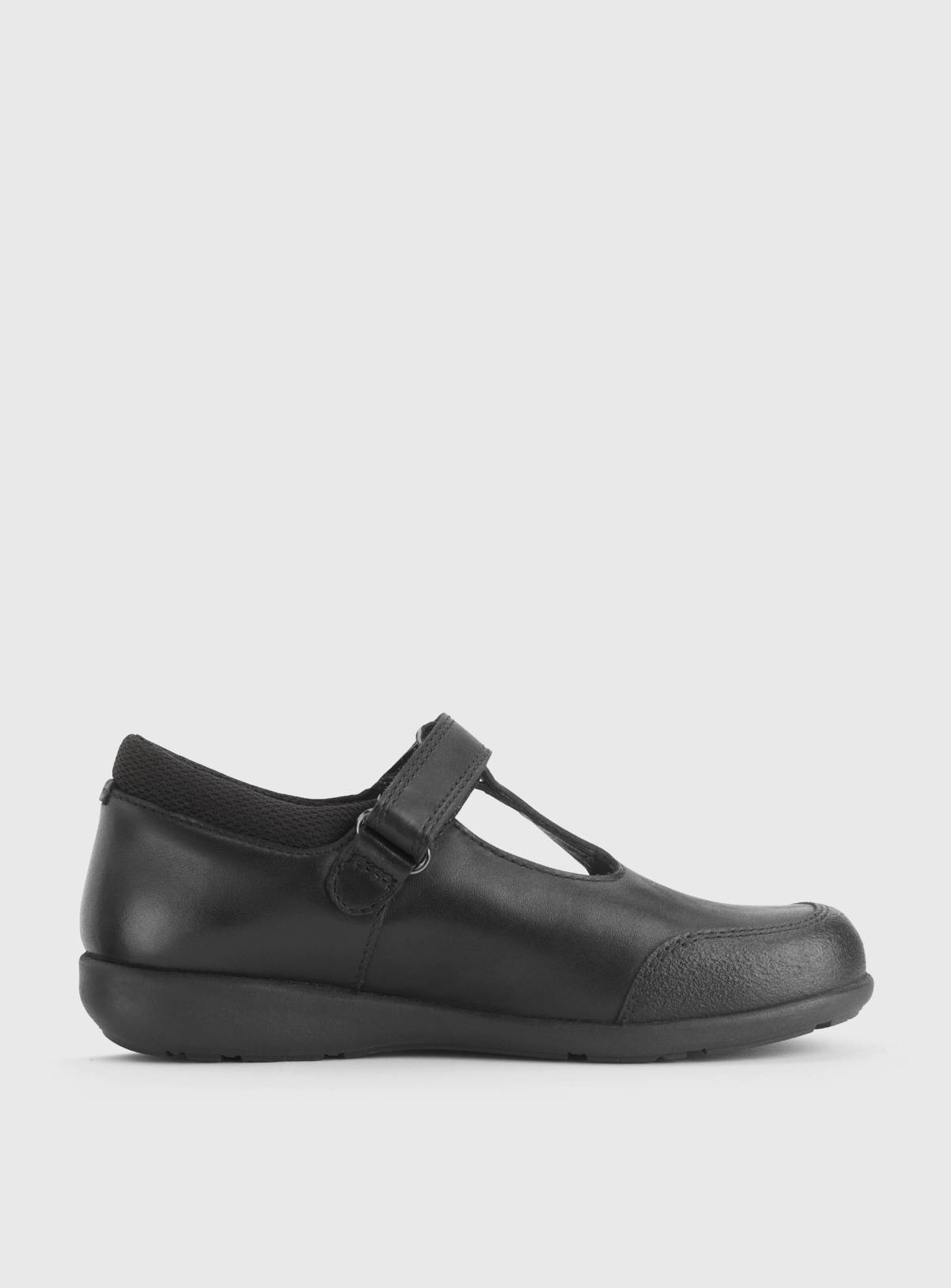 START-RITE Globe Black Leather Dual Fit T Bar School Shoes 10 Infant - Image 4