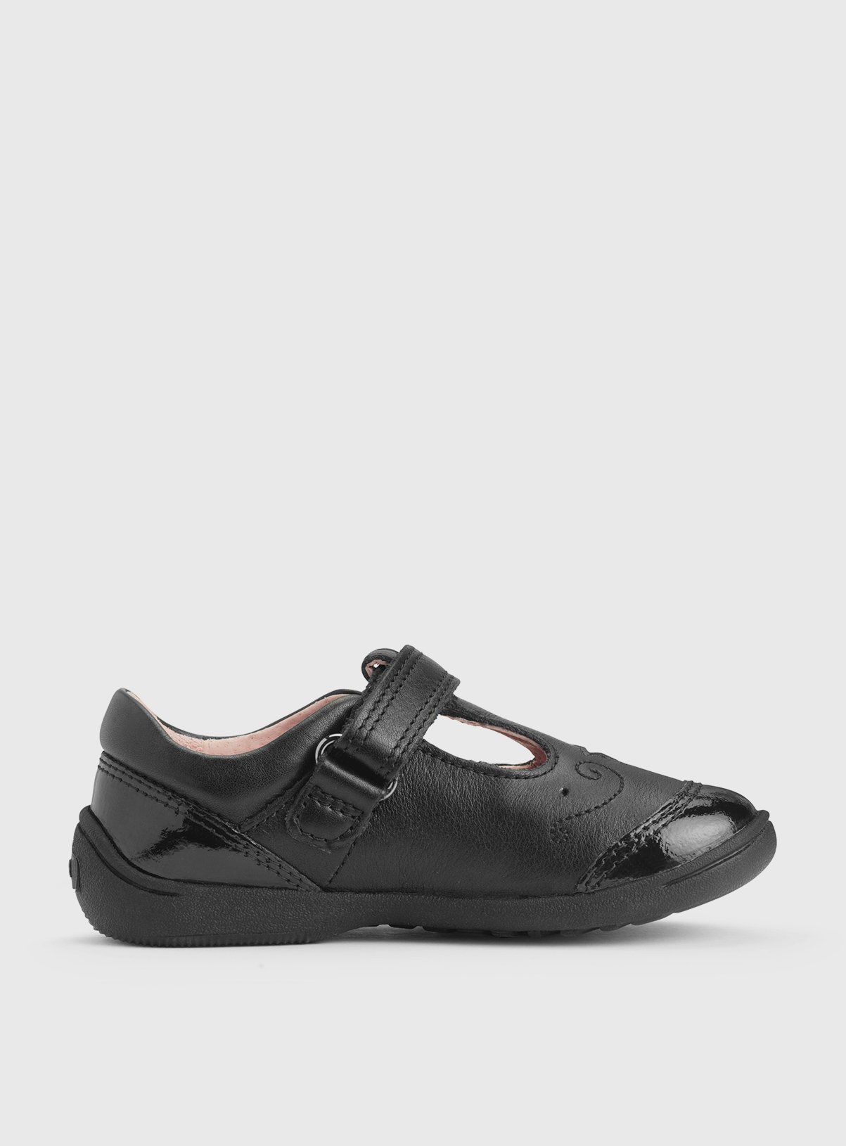 START-RITE Dazzle Black Leather T Bar School Shoes 9 Infant - Image 4 thumbnail