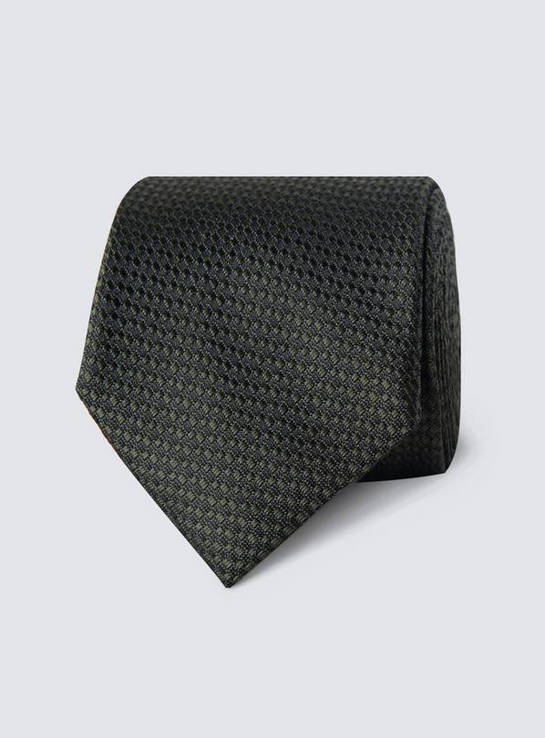  HAWES & CURTIS Plain Textured Silk Tie Green One Size