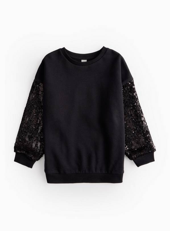 Black Sequin Sleeve Sweatshirt  6 years