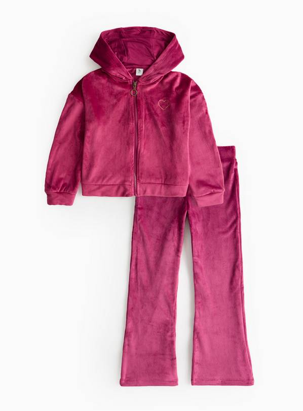 Pink Velour Hoodie & Joggers Set 5 years