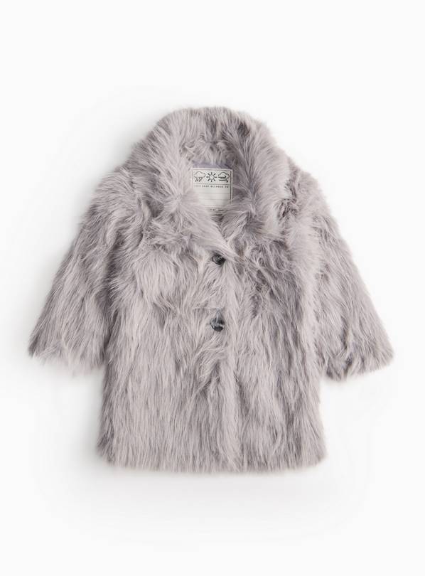 Grey Faux Fur Coat 5-6 years