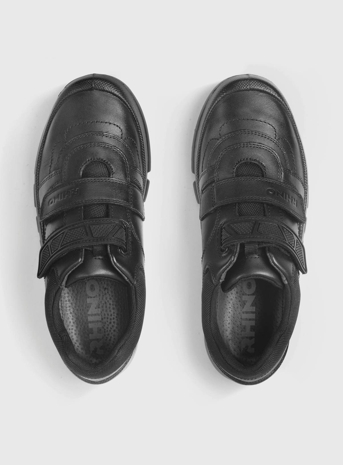 START-RITE Rhino Warrior Black Leather Rip Tape School Shoes 12 Infant - Image 2