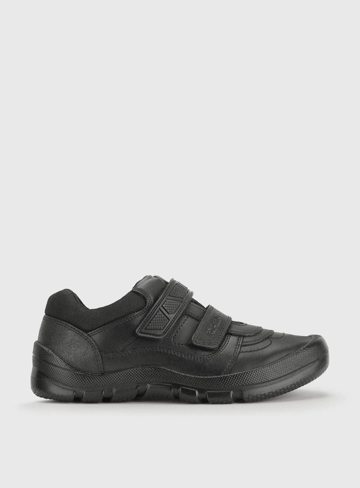 START-RITE Rhino Warrior Black Leather Rip Tape School Shoes 2 - Image 1