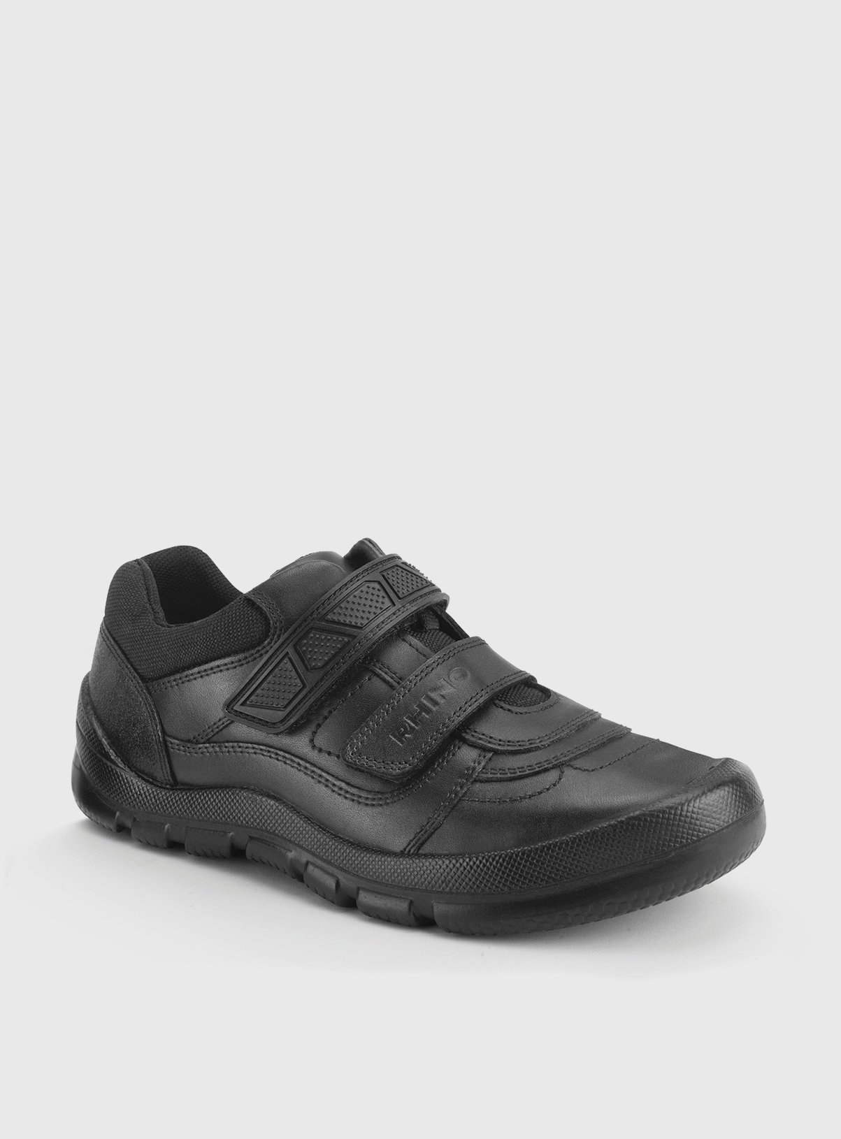 START-RITE Rhino Warrior Black Leather Rip Tape School Shoes 2 - Image 3 thumbnail