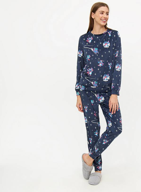 Disney Stitch Snow Print Pyjama Set XXL