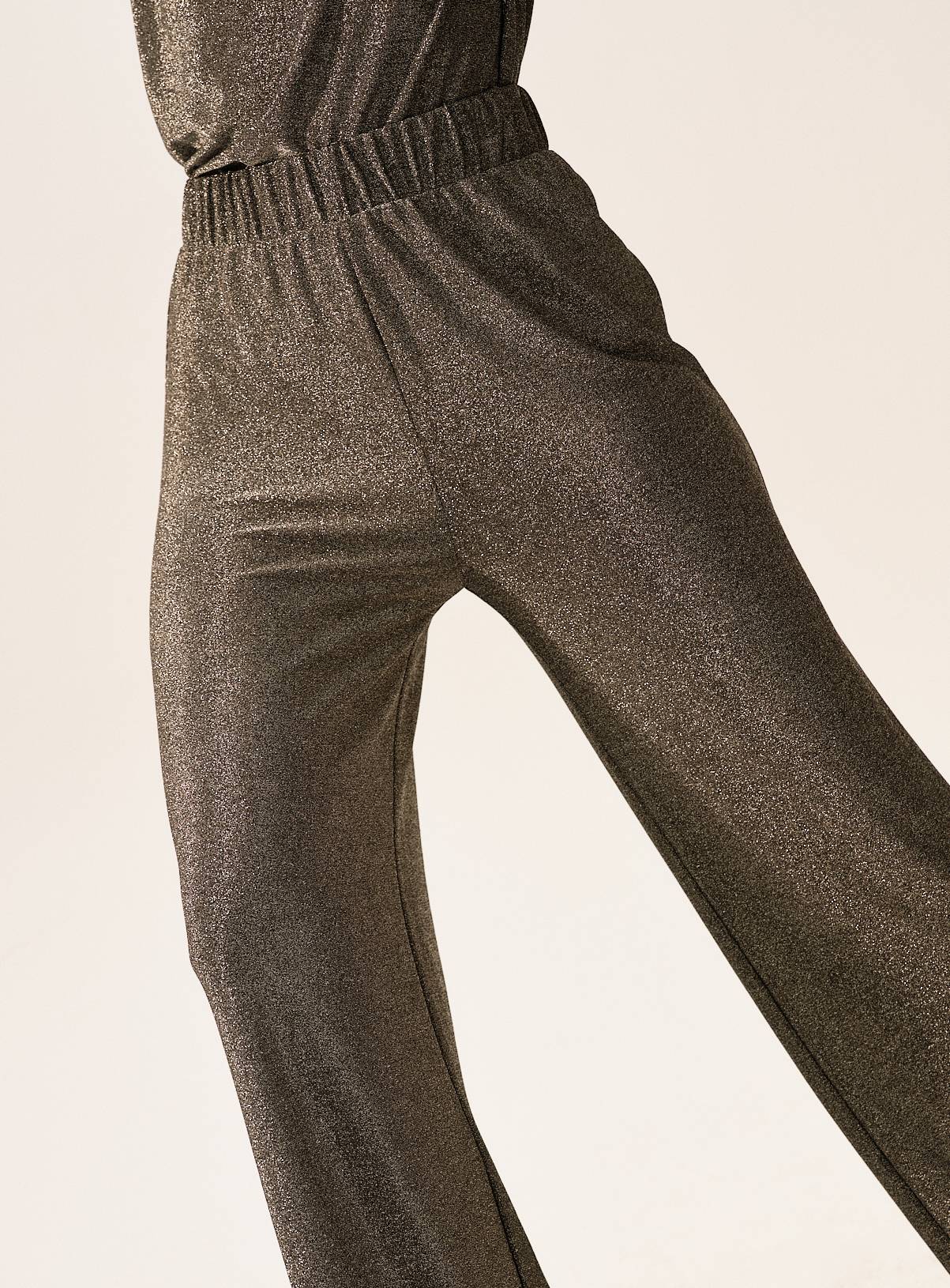 Metallic Silver Shimmer Wide Leg Co-ord Trousers  22 - Image 3