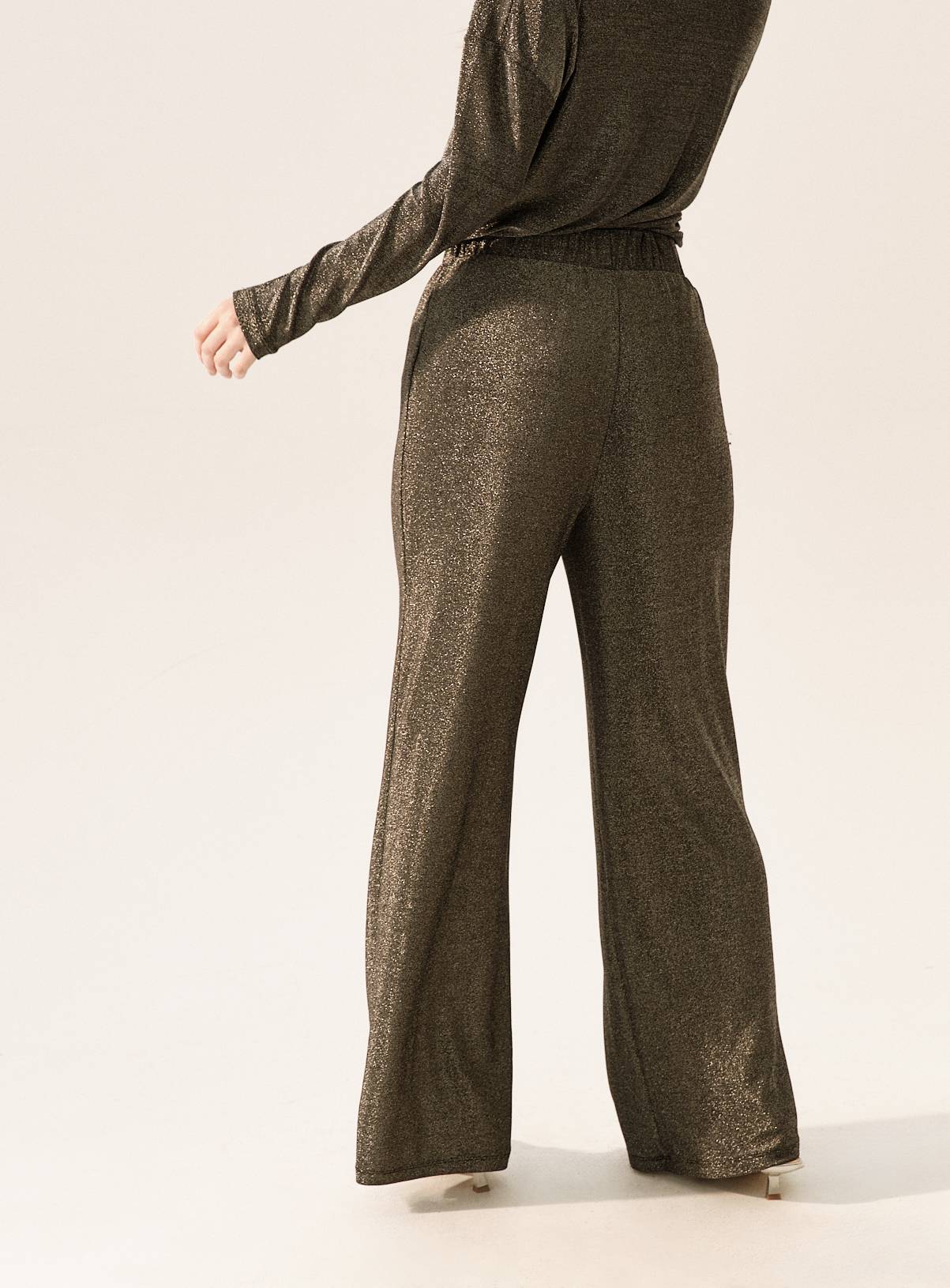 Metallic Silver Shimmer Wide Leg Co-ord Trousers  22 - Image 4