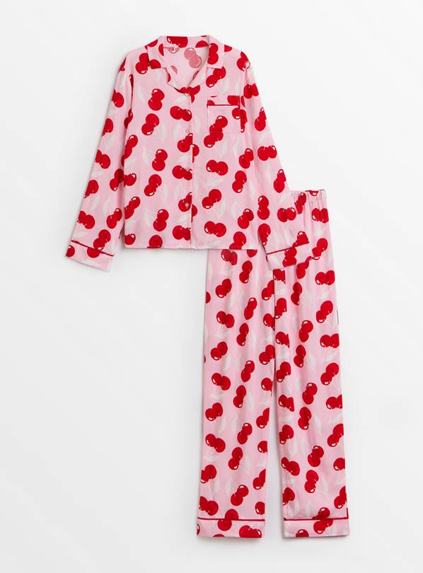 Mini Me Pink Cherry Print Traditional Pyjamas 1.5-2 years