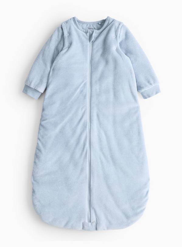 Blue Velour Long Sleeve 2.5 Tog Sleeping Bag 6-12 months