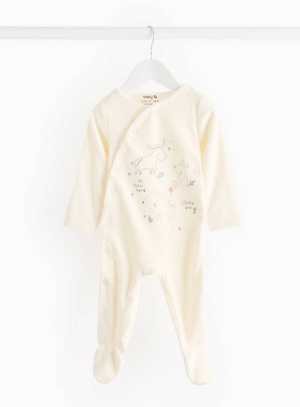 Cream Arctic Animals Velour Sleepsuit 9-12 months