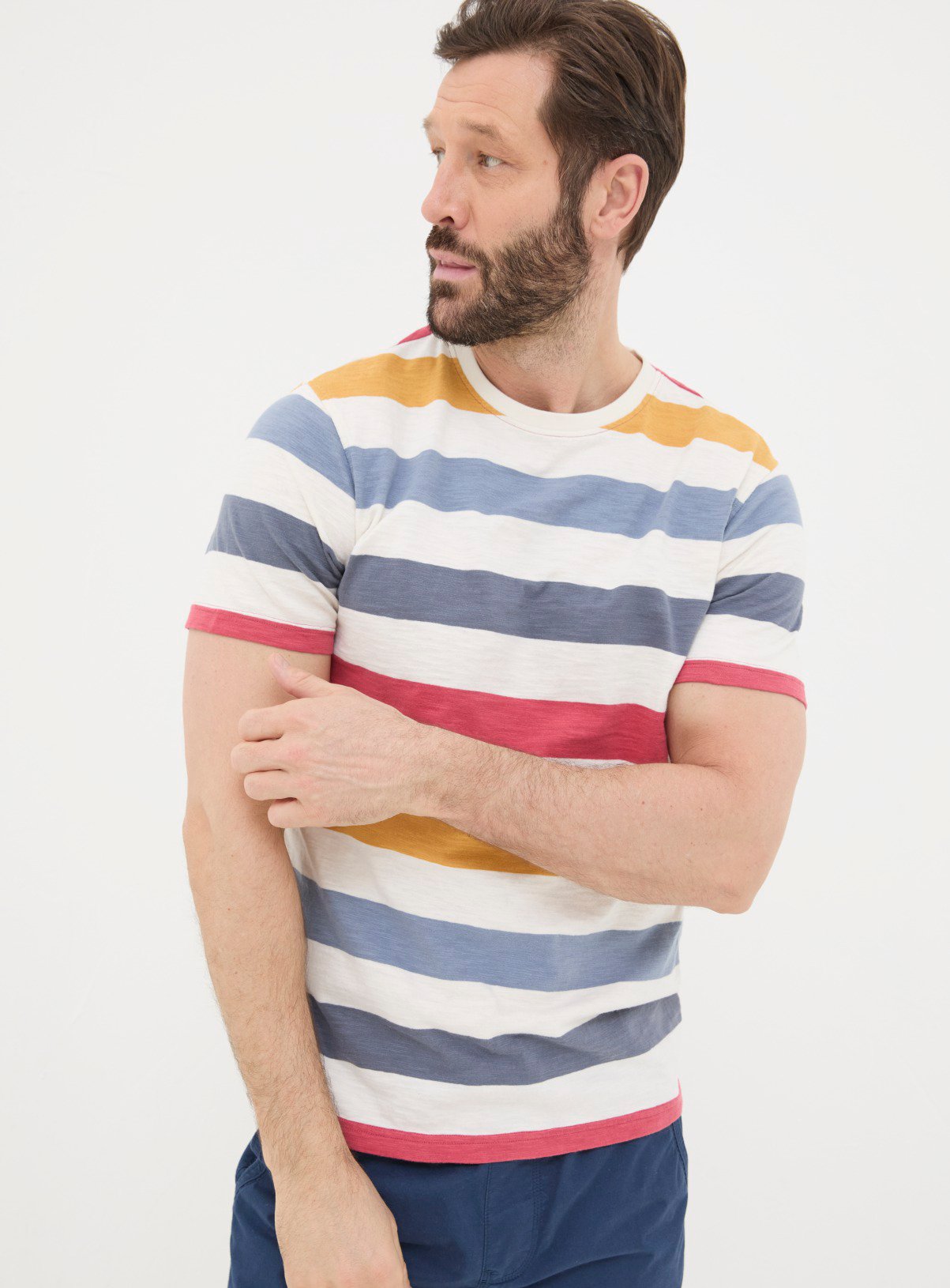 Men's FATFACE Seacombe Block Stripe T Shirt