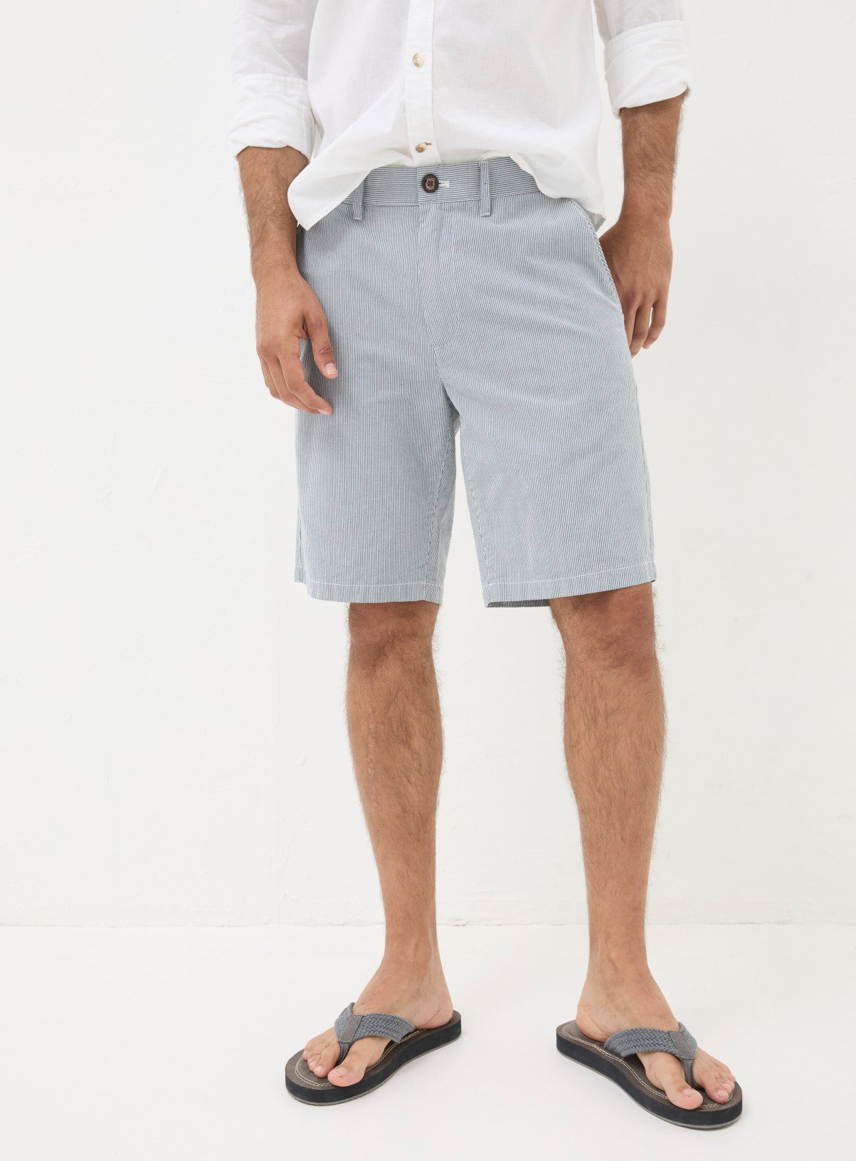 Men's Blue FATFACE Mawes Organic Stripe Shorts