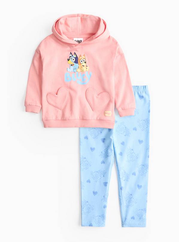 Bluey Pink Hoodie & Blue Leggings Set 1-2 years