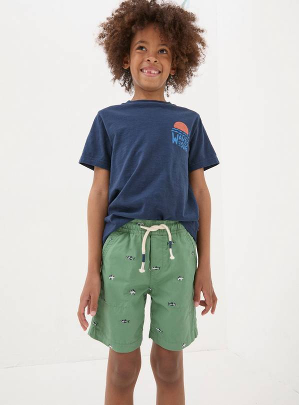 FATFACE Embroidered Shark Shorts 5-6 Years