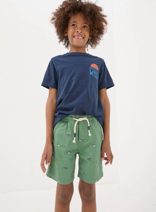 FATFACE Embroidered Shark Shorts 11-12 years