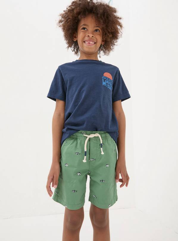 FATFACE Embroidered Shark Shorts 8-9 years