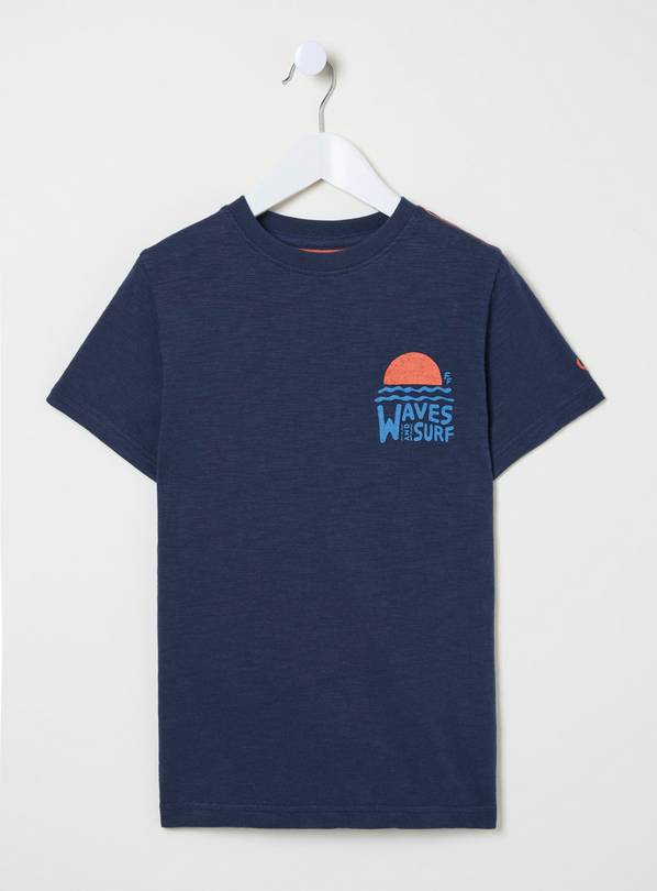  FATFACE Waves Jersey Graphic T Shirt 7-8 years