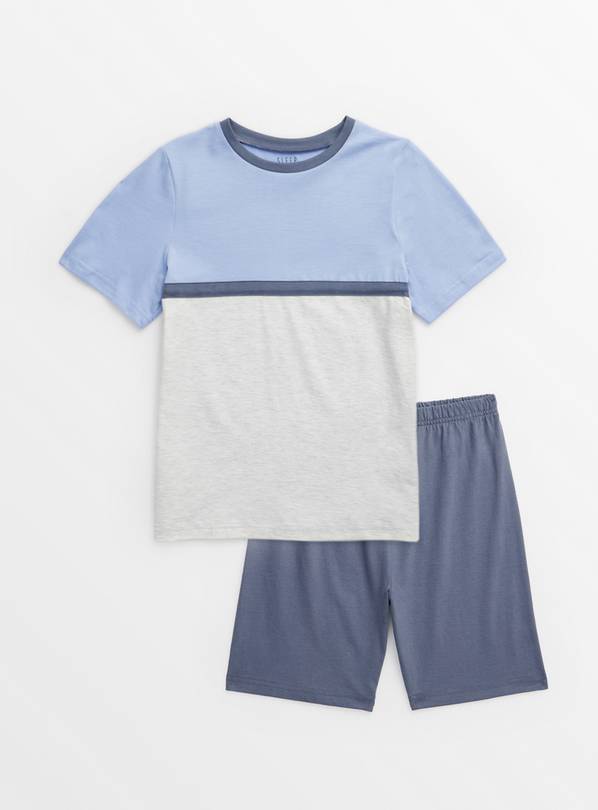 Blue Colour Block Shortie Pyjamas 1-1.5 years