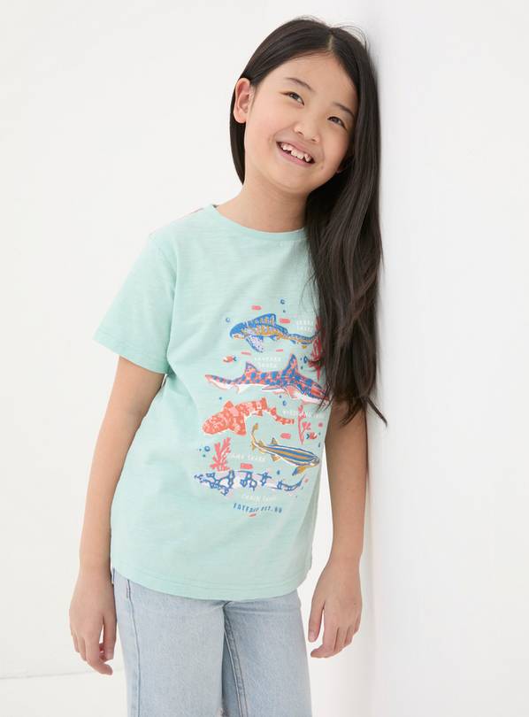  FATFACE Shark Species T Shirt 5-6 Years