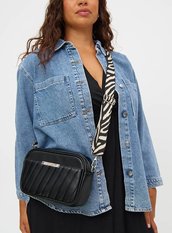 Buy Black Quilted Zebra Strap Cross Body Bag One Size Bags Tu