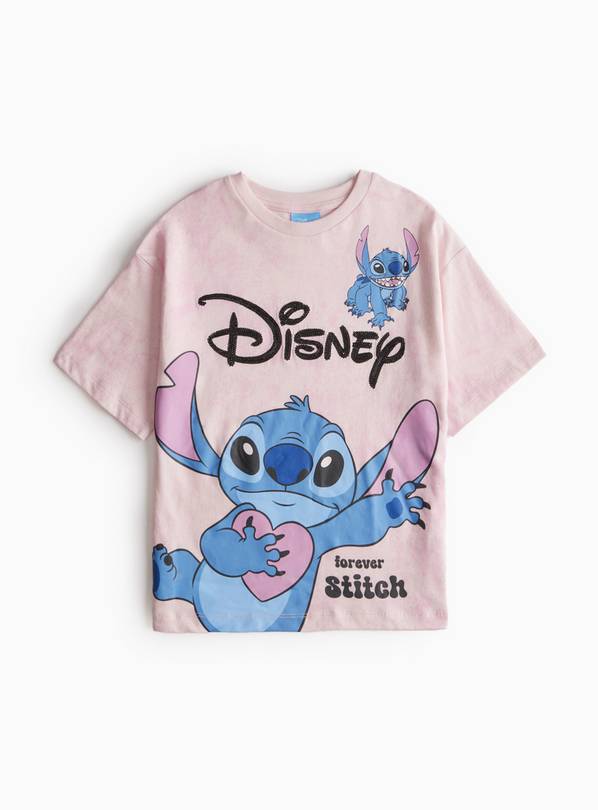 Disney Stitch Printed Pink T-Shirt  9 years