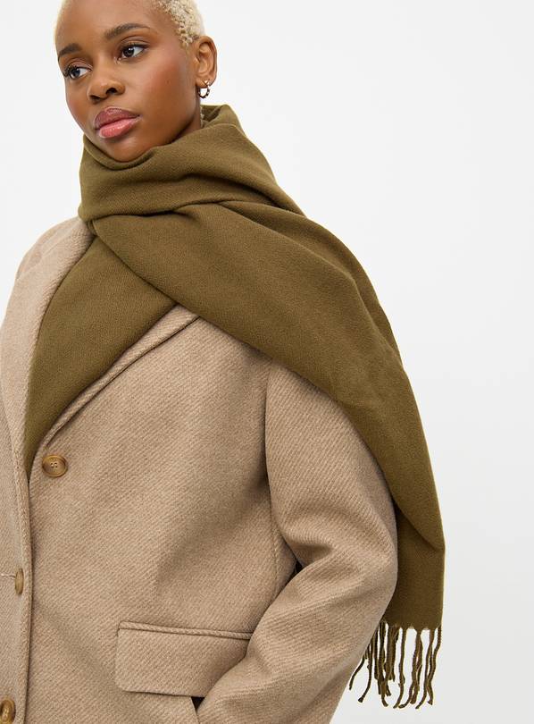 Khaki Plain Scarf One Size