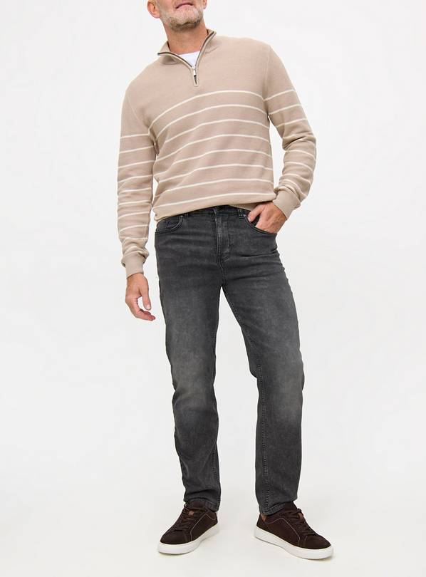 Grey Ultimate Comfort Straight Leg Jeans 36R