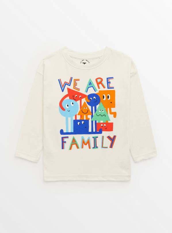 We Are Family Graphic Print Long Sleeve T-Shirt 1-2 years