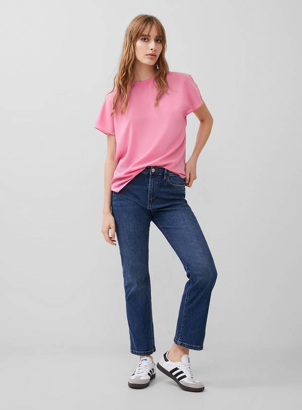  FRENCH CONNECTION Crepe Light Crew Neck Top L
