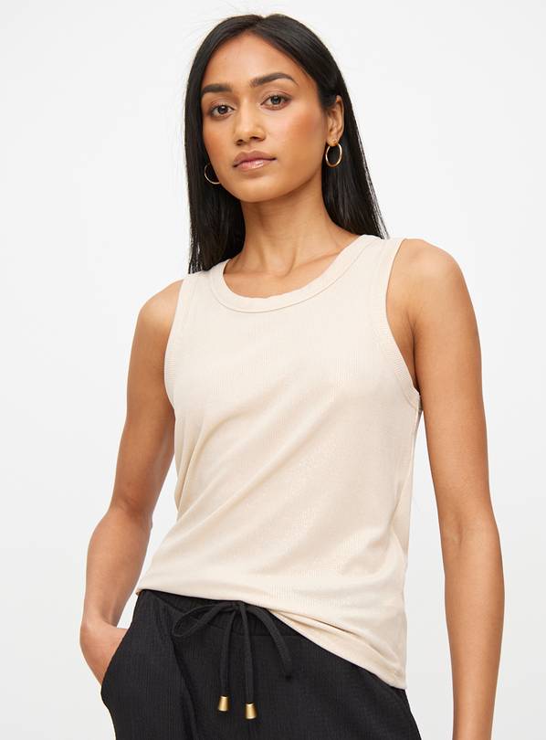 Cream Metallic Vest Top 10