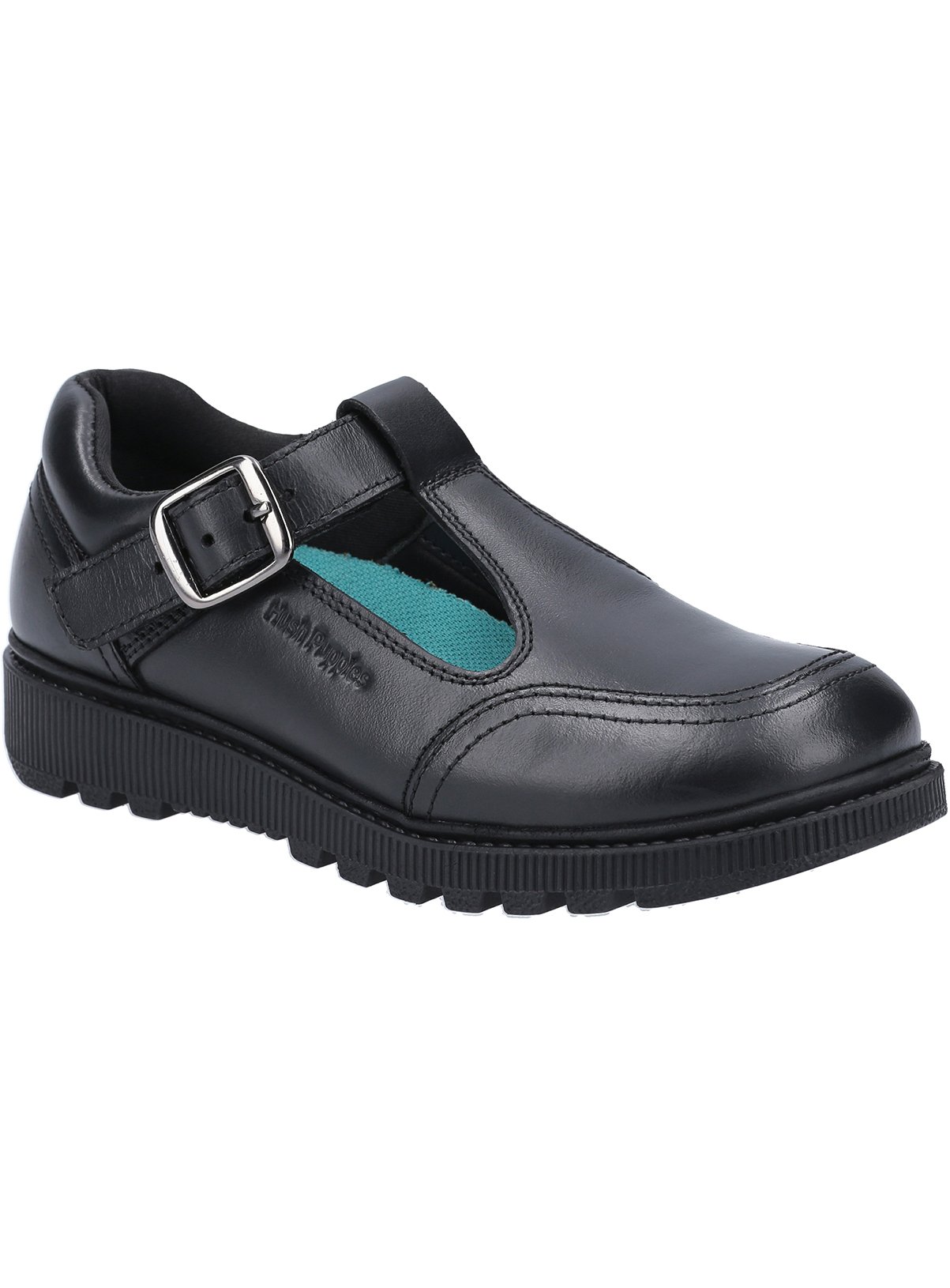 Black Black HUSH PUPPIES Kerry Junior School Shoe - Hush Puppies by Sainsbury's