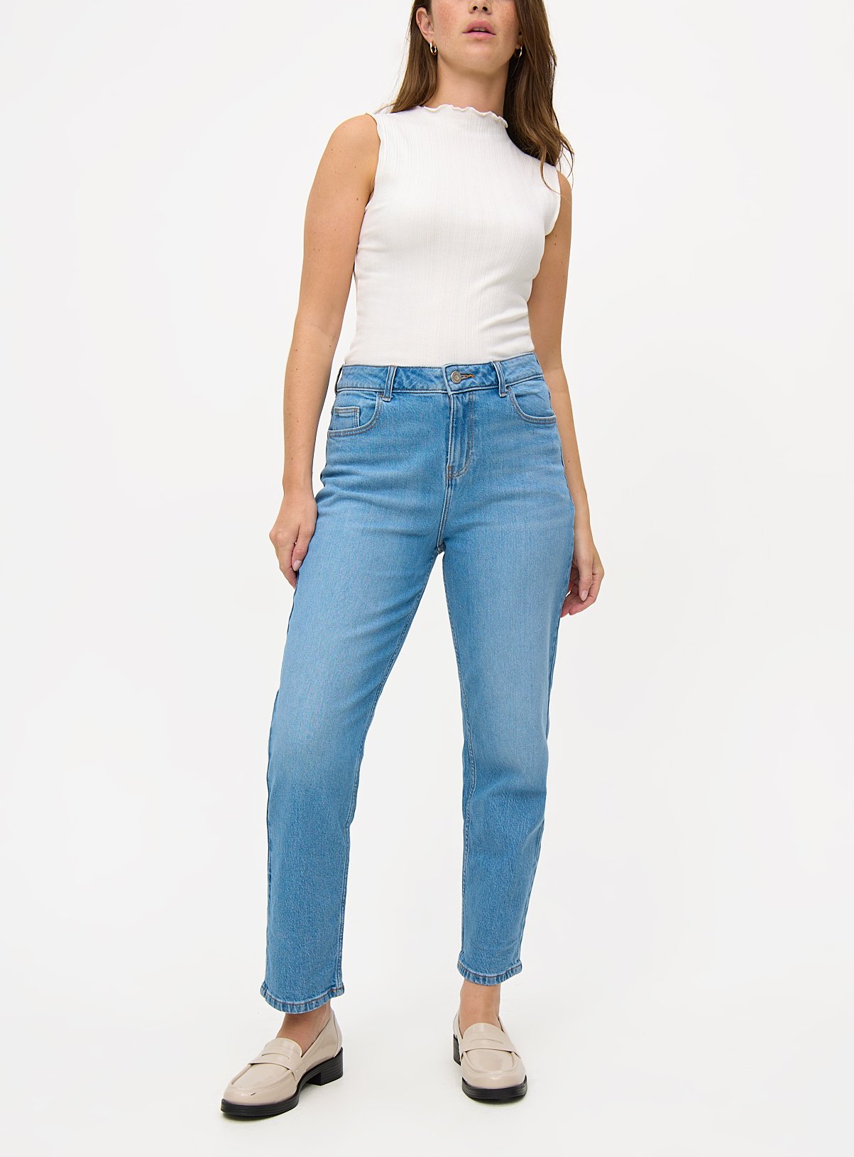 Light Blue Wash Straight Leg Relaxed Jeans 16S