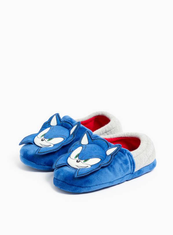 Sonic Blue & Grey Full Slippers 10 Infant