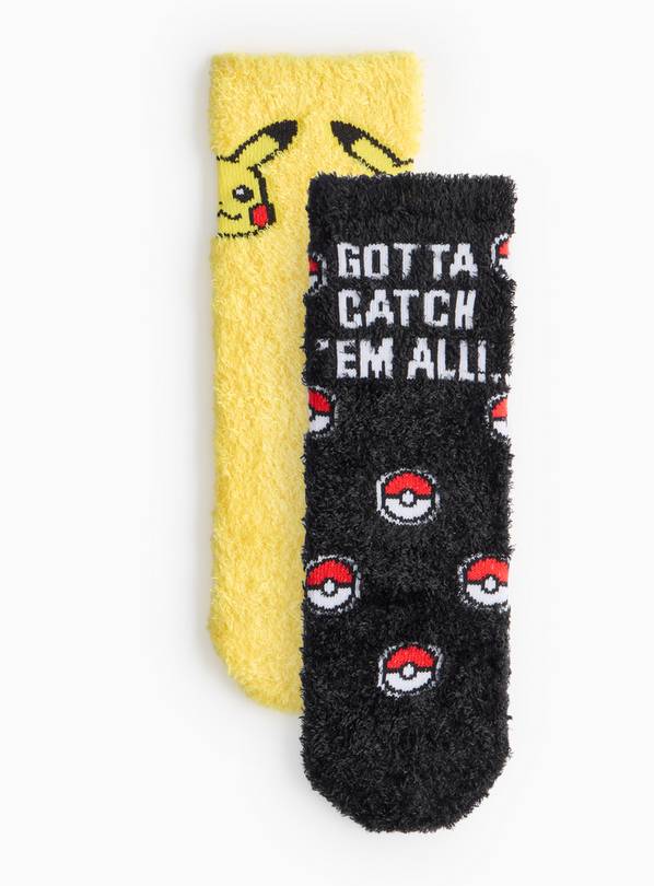 Pokemon Printed Cosy Socks 2 Pack  6-8.5