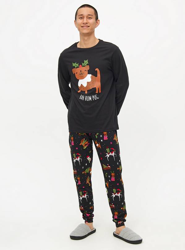 Christmas Bah Hum Pug Printed Pyjamas XL