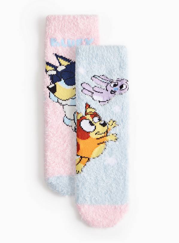 Bluey Character Illustration Cosy Socks 2 Pack 3-5.5