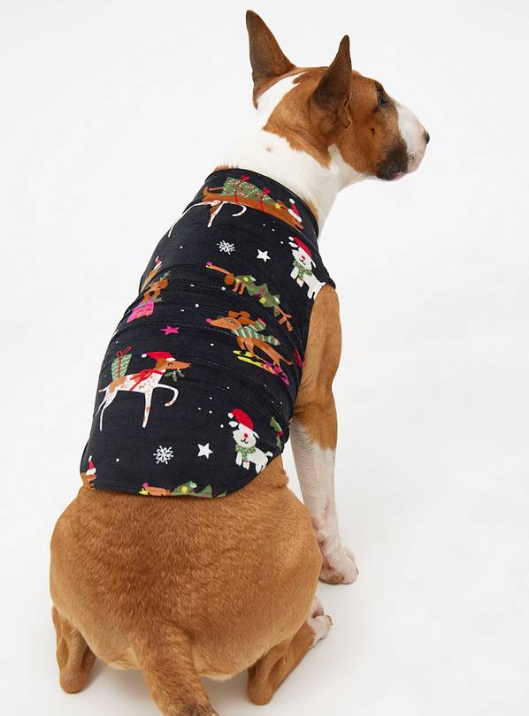 Christmas Dog Printed Fleece Dog Jumper M