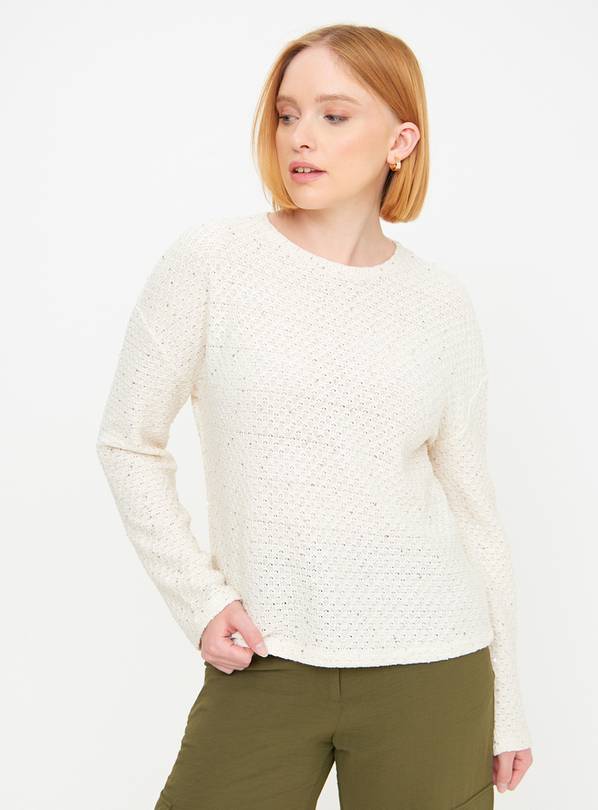 Buy Cream Crochet Knit Long Sleeve Top 10 Tops Argos
