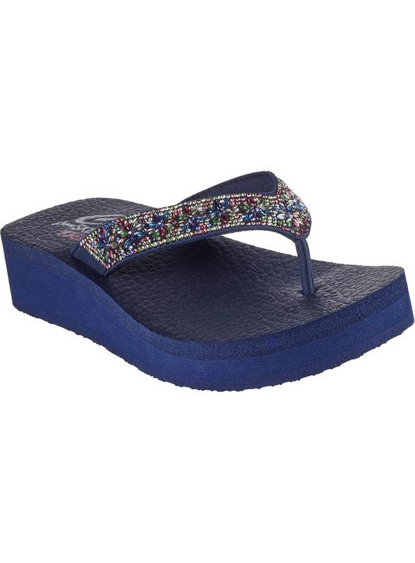 SKECHERS Vinyasa Wild Daisies Sandal Navy 7