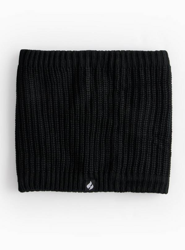 Heat Holders&reg; Black Ribbed Knitted Fleece Lined Snood One Size