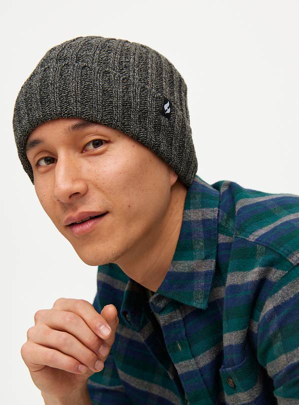 Heat Holders® Charcoal Ribbed Beanie Hat One Size