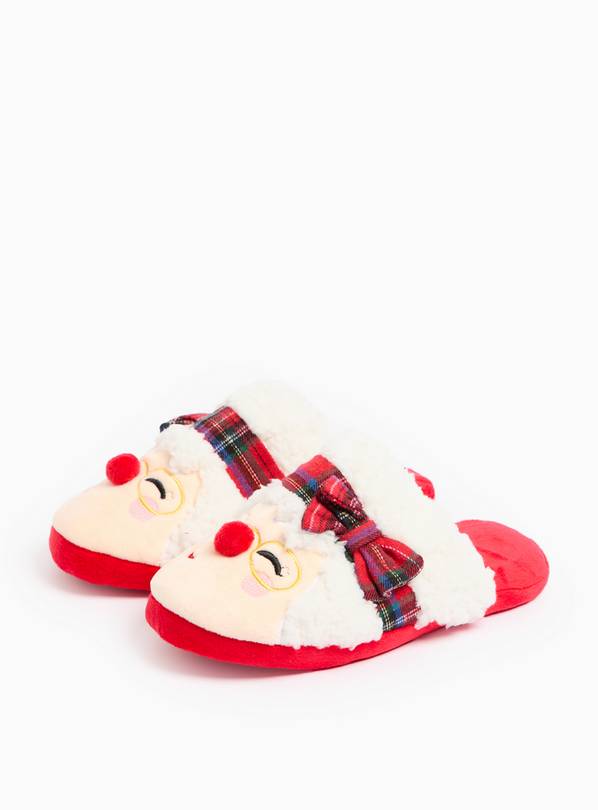 Matching Family Women's Christmas Novelty Mrs Claus Slippers L