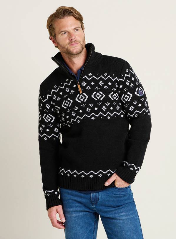 BRAKEBURN Fairisle Quarter Zip M