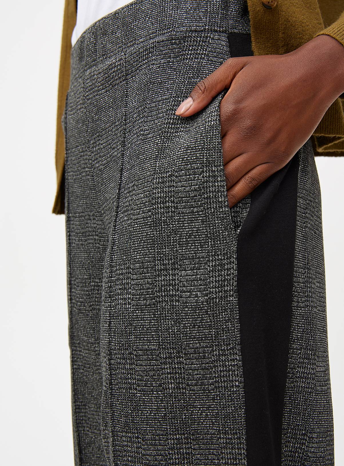 Grey Side Stripe Wide Leg Ponte Trousers 14R - Image 3