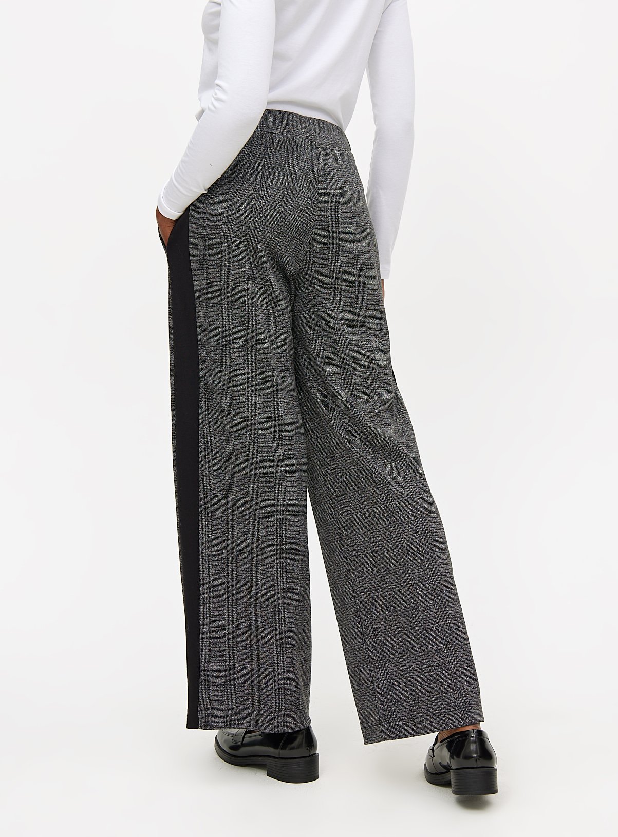 Grey Side Stripe Wide Leg Ponte Trousers 14R - Image 4 thumbnail