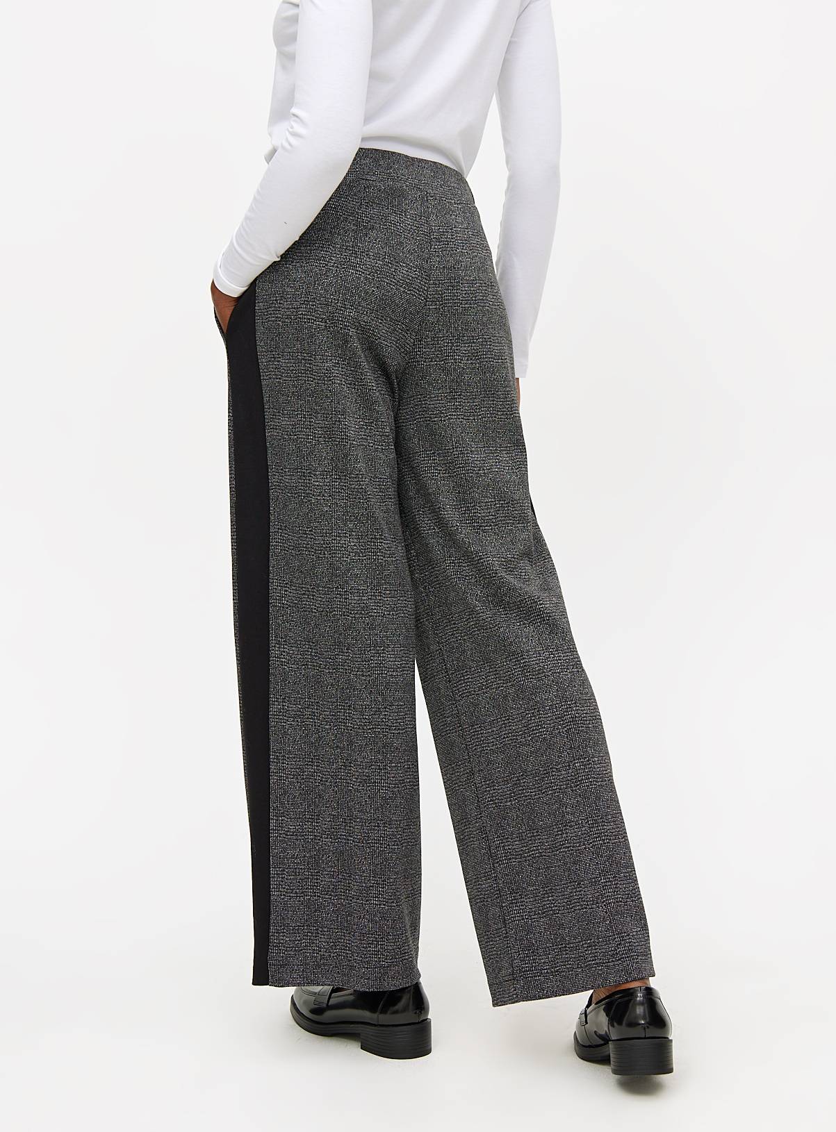 Grey Side Stripe Wide Leg Ponte Trousers 14R - Image 4