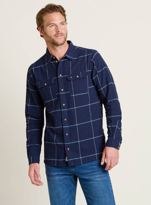 BRAKEBURN Navy Check Shirt M