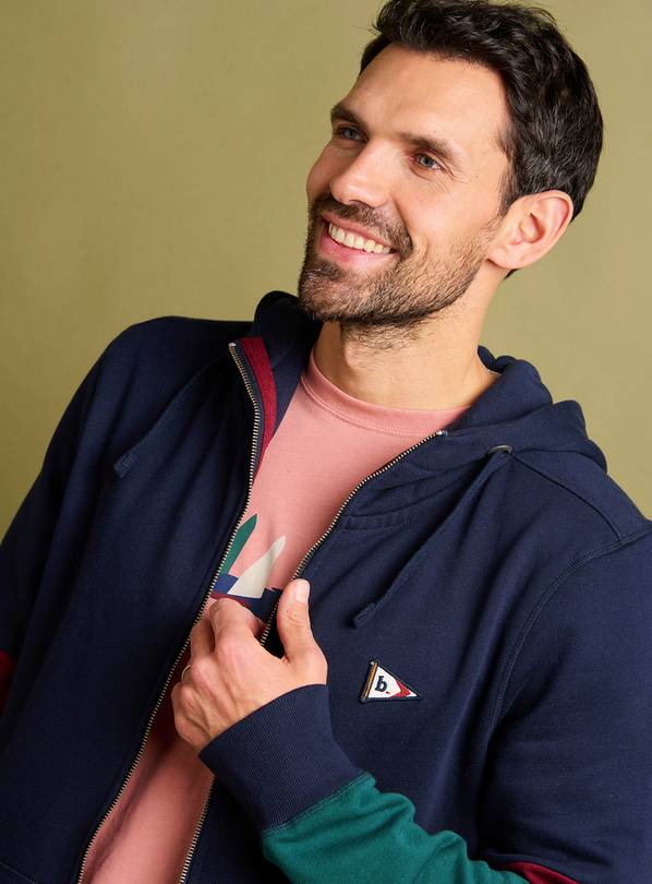 BRAKEBURN Colour Block Zip Thru Hoodie S
