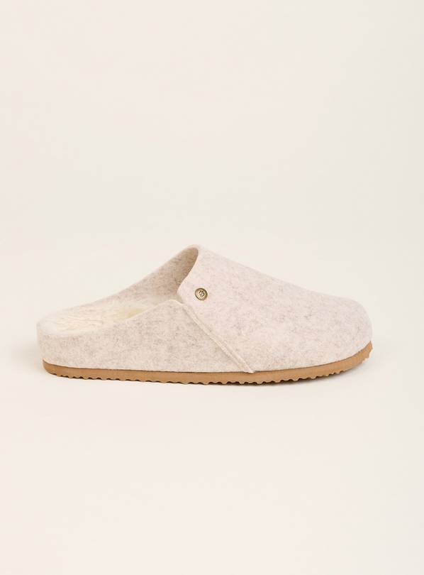 BRAKEBURN Cream Felted Slipper 8